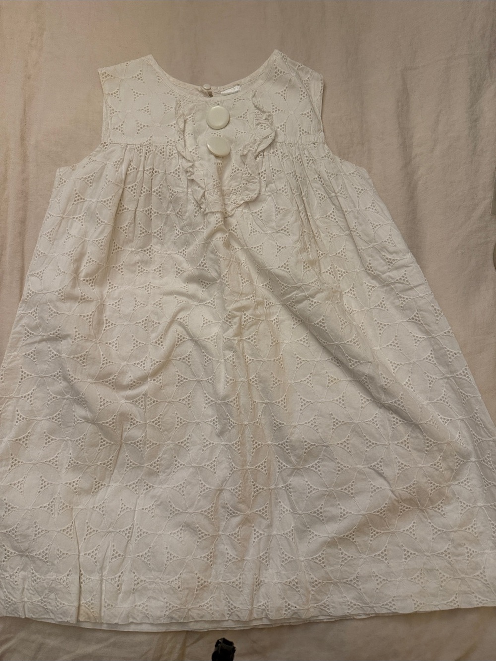 Crewcuts White  Eyelet Sleeveless Dress